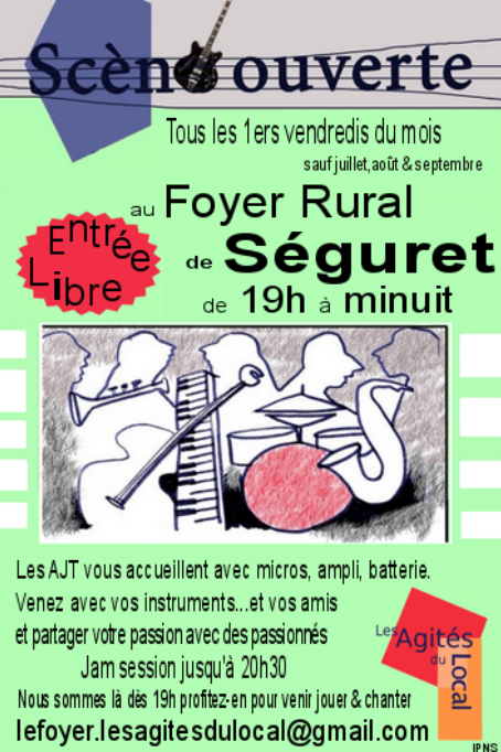 Affiche soirées Scènes Ouvertes organisée par Les Agités du Local